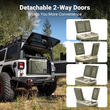 Автомобільний компресорний холодильник AAOBOSI 40L: Електрична сумка-холодильник 12/24V та 100-240V, двозонна, -20°C до 20°C – для авто, вантажівок, човнів, кемперів та кемпінгу