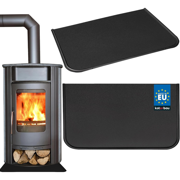 Підставка під камін KOTARBAU® з порошкового покриття, сталь, 40 x 60 см. Захист від бруду та попелу