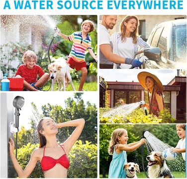 Мобільний душ для кемпінгу з насосом та акумулятором 7800mAh, регульованою лійкою та шлангом. Ідеально для піших прогулянок, кемпінгу та подорожей