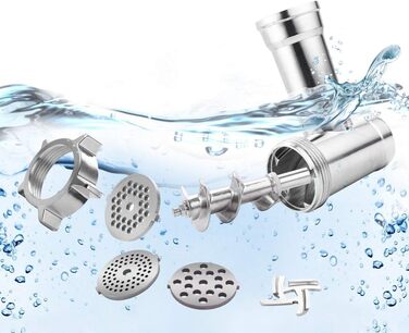 Електрична м'ясорубка з нержавіючої сталі з 3-ма дисками, ножем та насадкою для кубиків, ETL-сертифікат, 2000 Вт, чорний