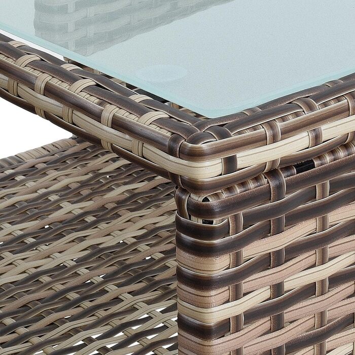 Садові меблі ESTEXO з ротангу: Лавка-диван 2-місна, комплект для саду та балкону, бежево-коричневий