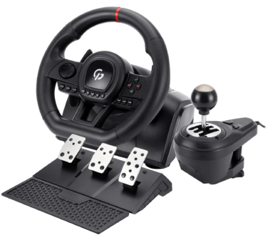Ігрове кермо GamePro RW038PM з педалями та коробкою передач PC/XBOX360/XBOXONE/SWITCH/PS3/PS4