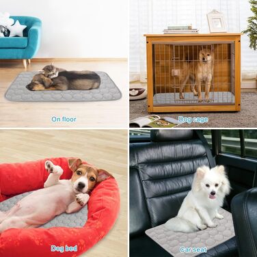 Охолоджуючий килимок для собак Oslueidy, 2 шт., літній самоохлаждающийся килимок для собак, кішок, Килимки для собак, нековзний охолоджуючий килимок для собак, миється м'який килимок для домашніх тварин, для собак, маленьких, середніх ,великих (XL, Сірий)