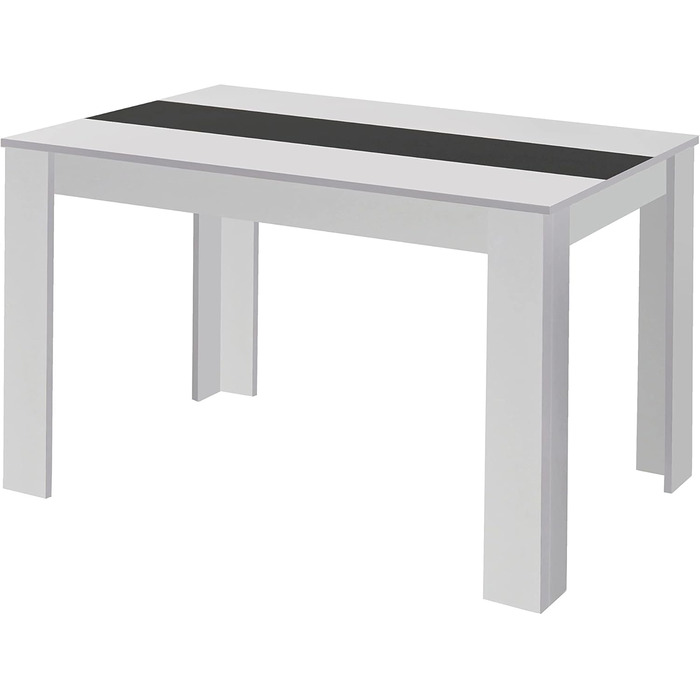 byLIVING Стільниця для кухні Nori: дерев'яний стіл 160x90 см, ефект дуба, знімні вставки чорного/білого кольору, висота 75 см