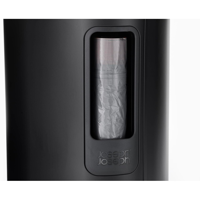 Сміттєве відро Joseph Joseph EasyStore Luxe 5л з нержавіючої сталі, з автоматичним закриттям кришки, знімним внутрішнім відром, для ванної, спальні, офісу (Чорний)