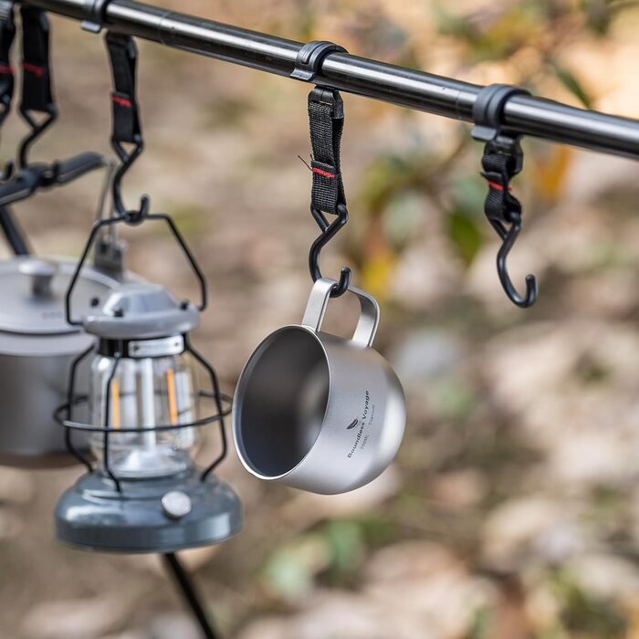 iBasingo чашка для еспресо Titan 200мл, подвійні стінки, нержавіюча сталь, для лате, капучино, какао, чай, подорожі, кемпінг, ультралегка, міцна