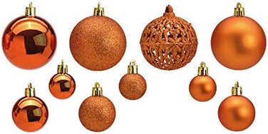 Набір з 14 різдвяних куль WOMA-50 і пластикові різдвяні кулі-сріблястий, червоний, бронзовий / мідний і багато іншого. - Прикраси для різдвяної ялинки та ялинкові прикраси (50, мідь)