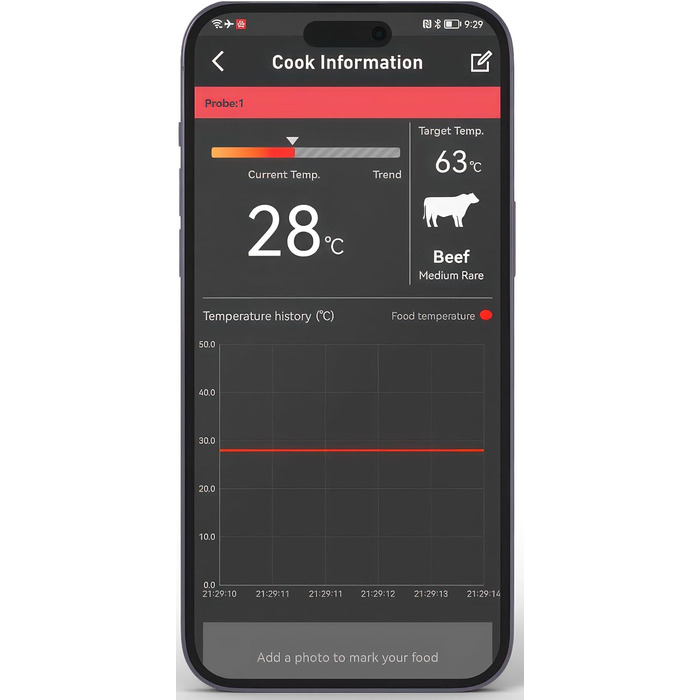 Термометр для гриля, барбекю, цифровий, температура ядра, бездротовий термометр для м'яса, Bluetooth, додаток, бездротовий, термометр - Для духовки, гриля, сковороди, фритюрниці
