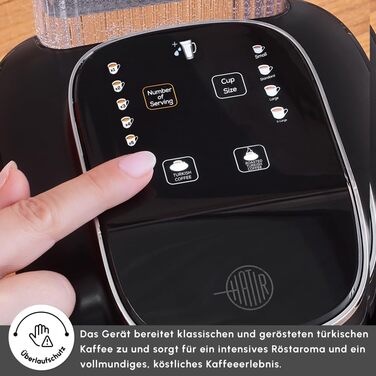 Карача Hatır Aqua: Автоматична турка для приготування кави, чорна