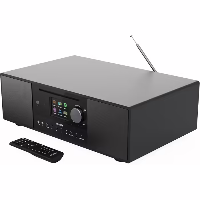 Інтернет-радіо з CD-програвачем, Bluetooth, DAB+, FM, 120 Вт 2.1 стерео, Wi-Fi, Spotify, подкасти, з дисплеєм Majority Quadriga