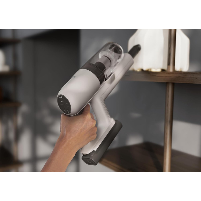 Акумуляторний пилосос AEG ÖKO AP71UB14AM: потужний, легкий (2.2 кг), ергономічний, з перероблених матеріалів, до 50 хв роботи, 120 м², 2-в-1, 5-рівнева фільтрація, для всіх поверхонь, автоматичний, сірий