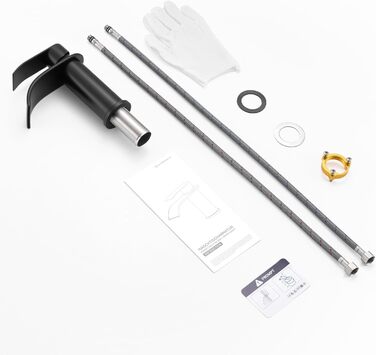 Змішувач для ванної CECIPA Gebürstet, нержавіюча сталь, чорний, 86 мм | Змішувач для умивальника | Змішувач для ванної кімнати