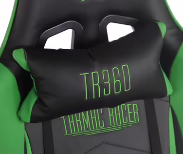 Ігрове крісло CLP Turbo з підставкою для ніг, чорне/зелене, екошкіра, регульована висота