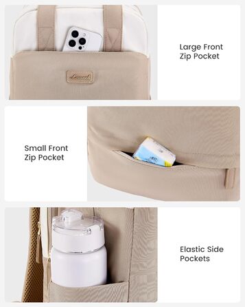 Сумка-рюкзак LOVEVOOK для жінок, 15.6 дюймів, для ноутбука, шкільний, підлітковий, елегантний, для подорожей, для дівчаток, водонепроникний, для роботи, для навчання, універсальний, бежевий, хакі