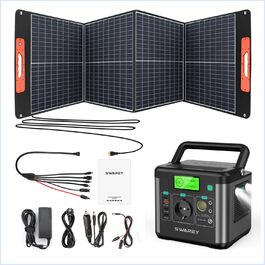 Портативна електростанція сонячна, 300W (пікова 600W), USB-C 65W, для кемпінгу та подорожей