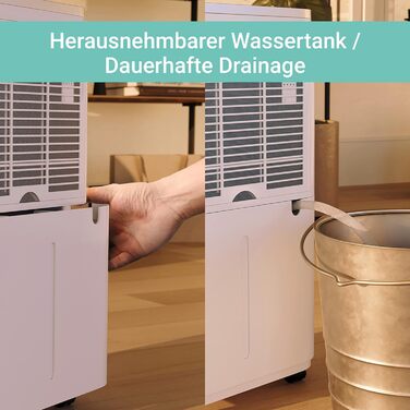 SUNTEC DryFix 20 – Електричний осушувач повітря для дому до 63 м² (20 л/день) 3-в-1: осушувач, очищувач повітря, сушарка для білизни