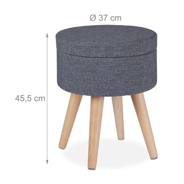 Relaxdays Круглий пуф з функцією столику