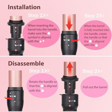 Набір для завивки волосся 3 в 1 Lockenstab: керамічні щипці для локонів 9-32 мм, пляжні хвилі, регулювання температури, рукавичка