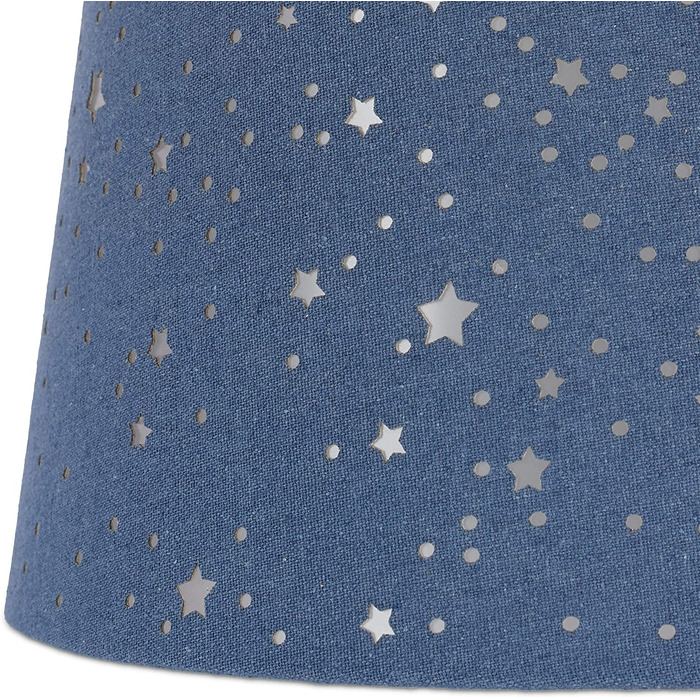 Лампа для дитячої кімнати Relaxdays Stars, підвісна лампа для дівчаток, мотив зоряного неба, E27, круглий тканинний парасольку, 122 x 27 x 27 см (синій)