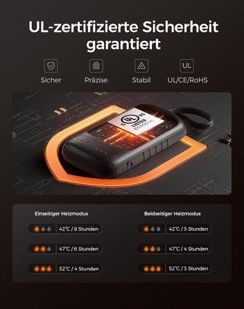 Електричний грівець для рук OCOOPA UT5 DuoHeat (синій): миттєве нагрівання, 8 годин роботи, для кемпінгу, полювання, подорожей, подарунок для чоловіків