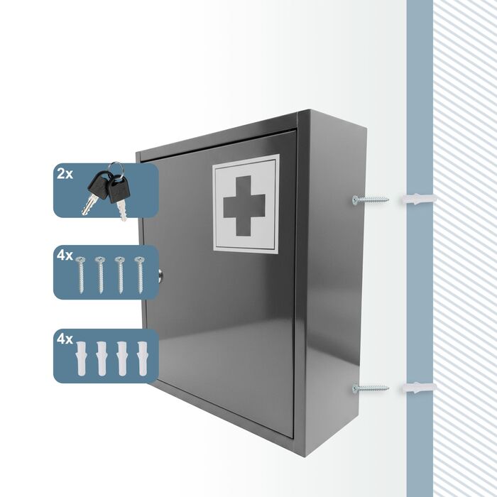 Шкафчик для медикаментів Relaxdays із замком та хрестом
