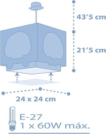 Підвісний світильник для дитячої кімнати Dalber Panda Blue, 63162T, E27
