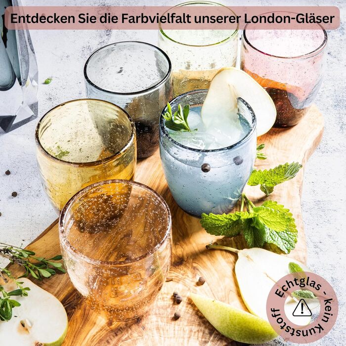 Скляна графиня SÄNGER London 1.15 л сірого кольору з ручкою, для води та крижаного чаю, миється в посудомийній машині