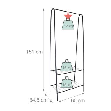 Тумба для одягу Relaxdays вузька з 2 полицями