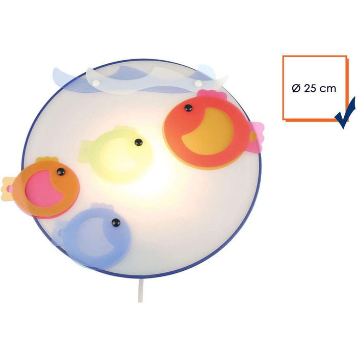 Світлодіодний настінний світильник Ø 25 см зі складною аплікацією Світлодіодний світильник для підвішування маленьких рибок