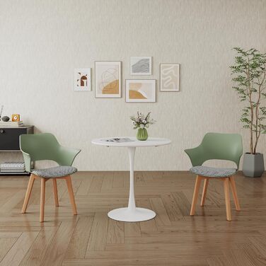 4-Piece GrandCA HOME кухонні стільці Nordischen стилю з масивними дерев'яними ніжками, оббиті стільці для спальні, вітальні, кухні, зелений