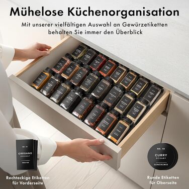 Набір баночок для спецій кутовий (24 x 120 мл) з нержавіючою кришкою, дозатор, 240 етикеток, чорний колір. Організатор спецій, контейнери для спецій преміум-якість [10,7 см x 4,5 см]