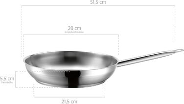 Серія Professional, сковорода з високоякісної нержавіючої сталі 18/10, індукційна (28 см)