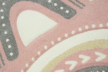 Дитячий килимок у формі серця веселки рожево-сірого кольору розміром 160x230 см