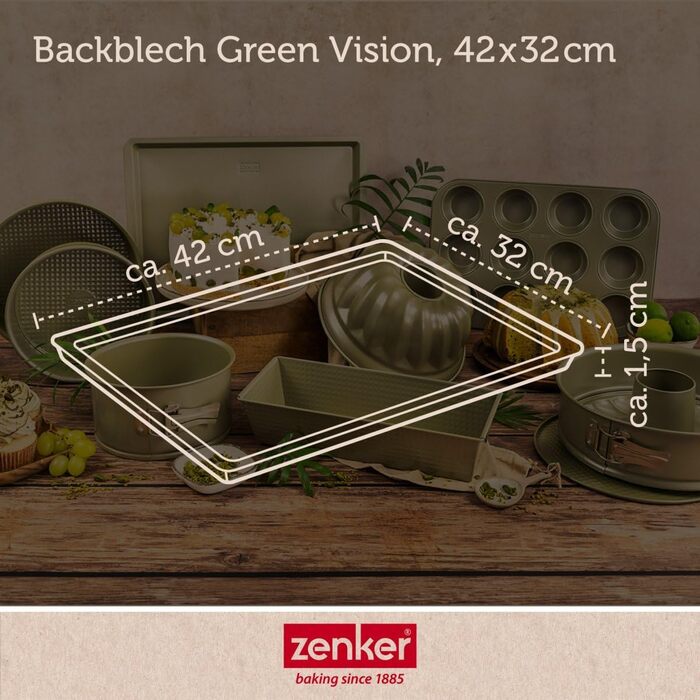 Форма для випічки Zenker Kastenform Green Vision 30 см – преміум з нержавіючої сталі з антипригарним покриттям для кексів – Made in Germany