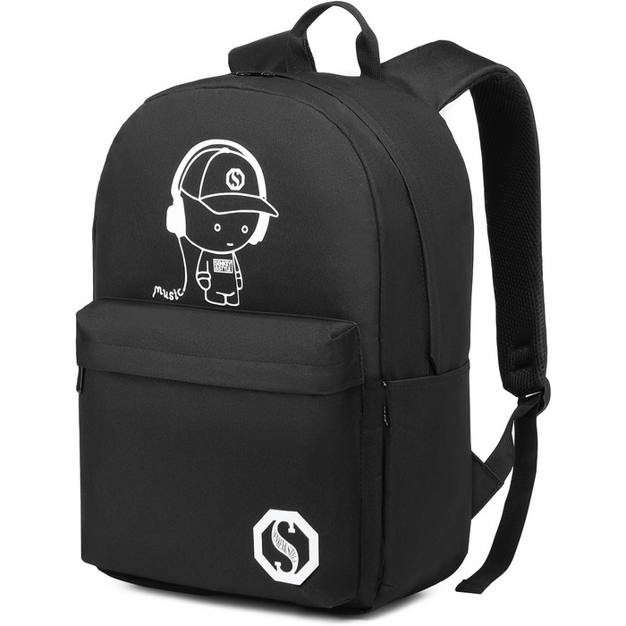 Шкільний рюкзак Kono, Повсякденний рюкзак, Шкільні ранці для дівчаток, хлопчиків, Сумка для книг, Легкий, Дорожній рюкзак, Робоча сумка для чоловіків і жінок, A-Black, L