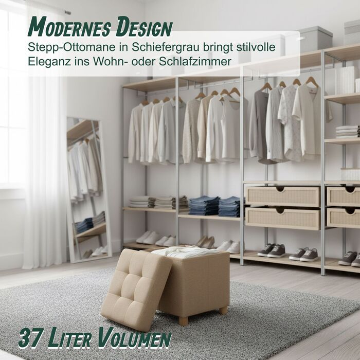 Relaxdays Пуф для сидіння 37л МДФ