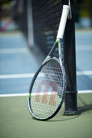 Тенісна ракетка Wilson Tour Slam для дорослих, розмір захоплення 3 - 4 3/8 (розмір захоплення 4 - 4 1/2', зелений/чорний)