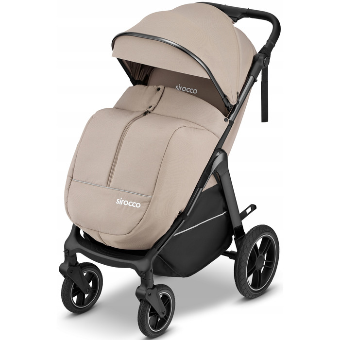 Дитячий прогулянковий візок Sirocco Maxelle: великі колеса 28 см, великий капюшон, амортизація