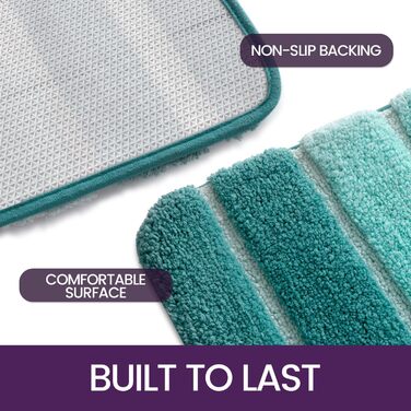 Нековзна килимок для ванної кімнати DEXI 50 x 80 см, м'який, швидковисихаючий, для ванни, душу, зеленого кольору