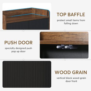 Шафа для взуття Tribesigns з дверцятами, 5-ярусна, для передпокою, дерев'яна шафа-органайзер для 15-20 пар взуття, чорно-коричнева