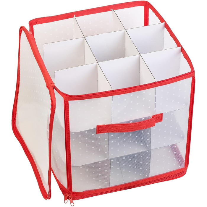 Коробка для прикрас на Новий рік Infactory: набір 3 шт. для зберігання 27 новорічних кулі до 10 см, з ручкою