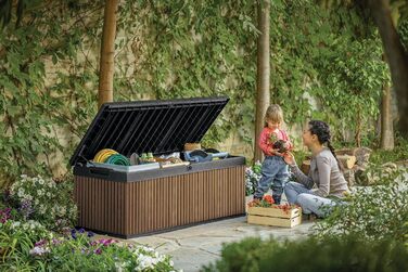 Ящик-скам'янка Keter 380л, водонепроникний, з вентиляцією, дерев'яний дизайн, витримує 300кг