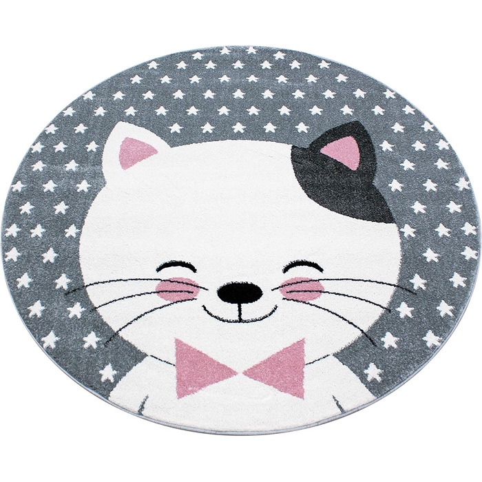 Дитячий килимок Cat Design Pink - килимок з коротким ворсом Дитяча кімната для дівчаток і хлопчиків Easy Care Soft - Ігровий килимок, який можна прати Дитячий килимок Ігровий килимок Дитяча кімната (200 х 290 см, рожевий)