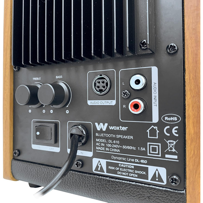 Акустична система Woxter Dynamic Line DL-610 Wood – 150W, Bluetooth, дерево, сабвуфер, 2 динаміки, RCA, 3.5mm, регулювання басів та висот
