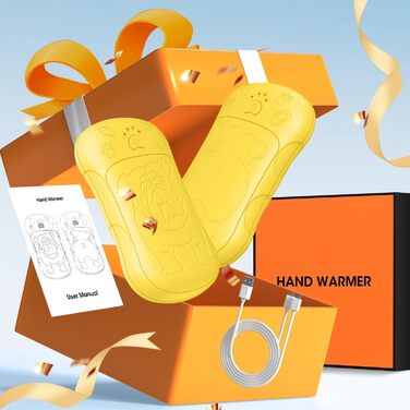 Електричні грілки для рук, 2 шт. 6000mAh, акумуляторні, багаторазові, для активного відпочинку, спорту, полювання, гольфу, кемпінгу, теплий подарунок для жінок, чоловіків, дітей (жовті)