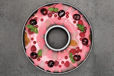 ? 26 см, форма для випічки з плоским дном, кругла форма для торта з антипригарним покриттям, творча випічка (рожевий, сріблястий колір), кількість (форма вінка), 7480 creative studio Ø
