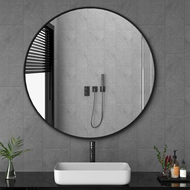 Дзеркало Spiegel для ванної кімнати 40x60 см, чорне, прямокутне, настінне, з металевим каркасом