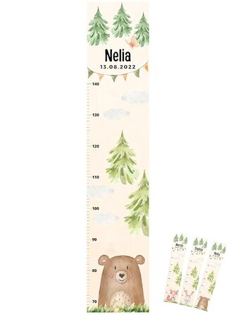 Мірна паличка дитяча дерев'яна (тварини лісу) (діти 70-140см, ведмідь)