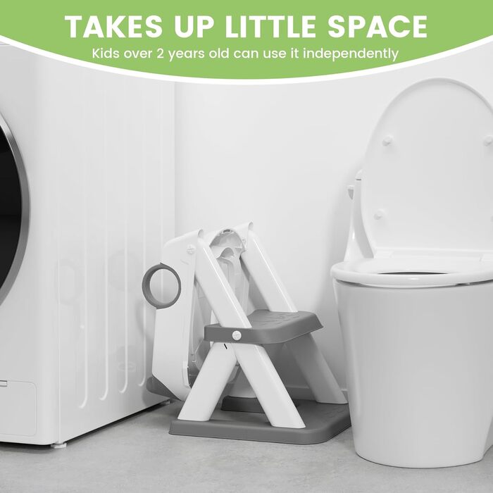 Унітаз-сходинки для дітей COOSEYA Frosch з драбинкою та сидінням для привчання до туалету, сірий (Gris Chiné 14)