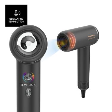 Тaurus Digital Force 2000 - іонізатор для волосся, 1800 Вт, безщітковий мотор, 5 температур, 2 швидкості, холодний потік, компактний, легкий, з магнітним аксесуаром